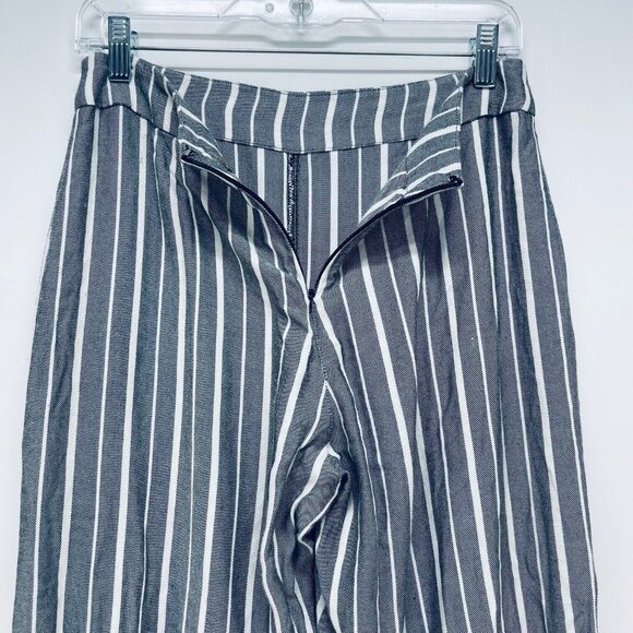 Free People Pants Size 2 Women’s Grey White Striped Split Hem Rosemary - Picture 11 of 14
